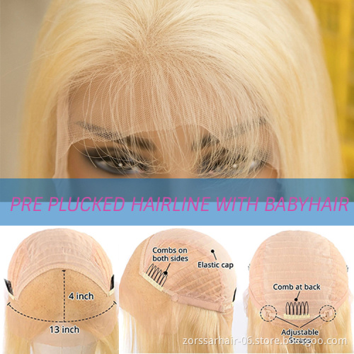 Wholesale lace wig human hair wigs very long 30 40 inch blonde 613 deep wave frontal lace wig human hair 13x6